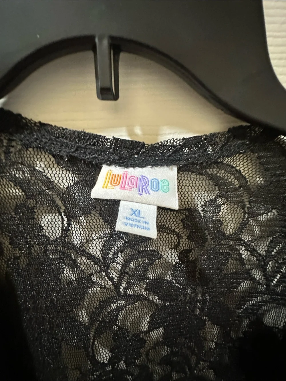 LuLaRoe Black Lace Open Cardigan
